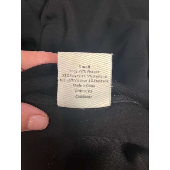 Varley Black Funnel Neck Sweatshirt Women’s Small – Drawstring Hem Luxe Pullover - Picture 7 of 8